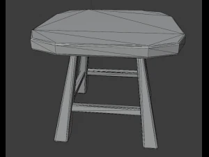 a wooden chair with scuffs and abrasions 3D Model