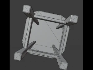 a wooden chair with scuffs and abrasions 3D Model