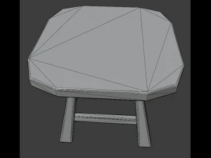 a wooden chair with scuffs and abrasions 3D Model