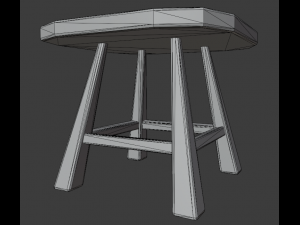 a wooden chair with scuffs and abrasions Modello 3D