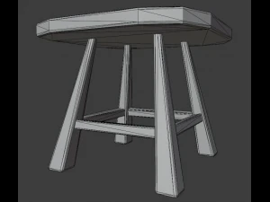 a wooden chair with scuffs and abrasions 3D Model