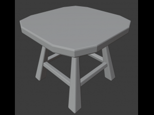 a wooden chair with scuffs and abrasions Modello 3D
