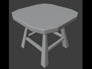 a wooden chair with scuffs and abrasions 3D Model