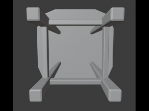 a wooden chair with scuffs and abrasions Modello 3D