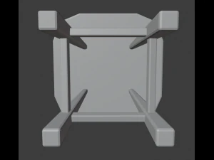 a wooden chair with scuffs and abrasions 3D Model
