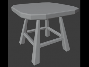 a wooden chair with scuffs and abrasions Modello 3D