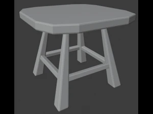a wooden chair with scuffs and abrasions 3D Model