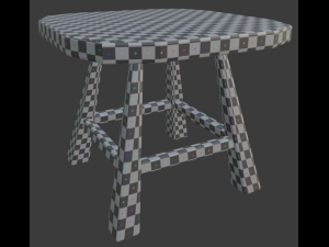 a wooden chair with scuffs and abrasions Modello 3D