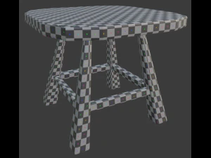 a wooden chair with scuffs and abrasions 3D Model
