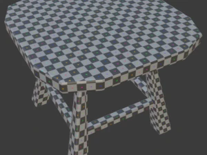 a wooden chair with scuffs and abrasions 3D Model