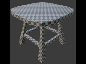 a wooden chair with scuffs and abrasions Modello 3D