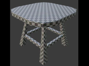 a wooden chair with scuffs and abrasions 3D Model