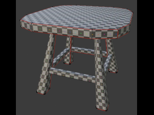 a wooden chair with scuffs and abrasions Modello 3D