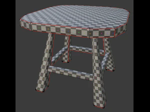 a wooden chair with scuffs and abrasions 3D Model