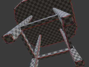 a wooden chair with scuffs and abrasions Modello 3D