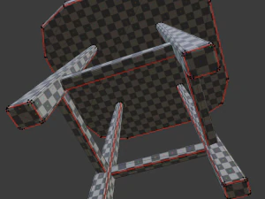 a wooden chair with scuffs and abrasions 3D Model