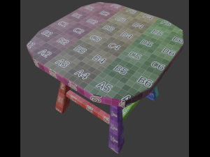 a wooden chair with scuffs and abrasions Modello 3D