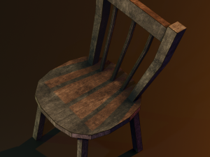 a wooden chair with scuffs and abrasions 3Dモデル