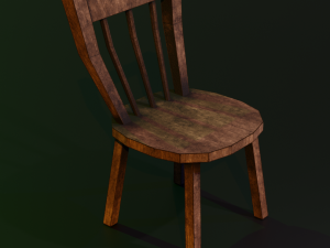 a wooden chair with scuffs and abrasions 3Dモデル