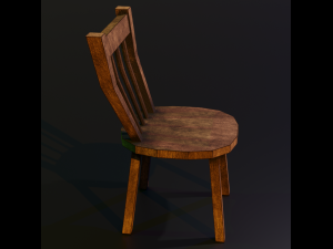 a wooden chair with scuffs and abrasions 3Dモデル