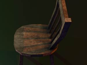 a wooden chair with scuffs and abrasions 3Dモデル