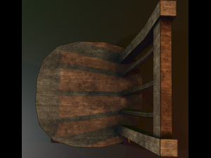 a wooden chair with scuffs and abrasions 3Dモデル