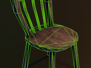 a wooden chair with scuffs and abrasions 3Dモデル