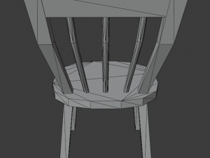 a wooden chair with scuffs and abrasions 3Dモデル