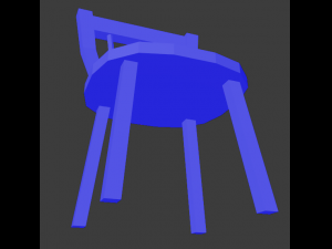 a wooden chair with scuffs and abrasions 3Dモデル