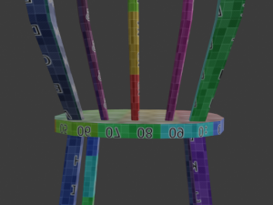 a wooden chair with scuffs and abrasions 3Dモデル