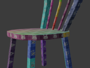 a wooden chair with scuffs and abrasions 3Dモデル