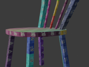 a wooden chair with scuffs and abrasions 3Dモデル