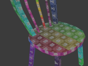 a wooden chair with scuffs and abrasions 3Dモデル