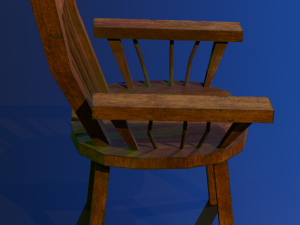 a wooden chair with scuffs and abrasions 3D Model