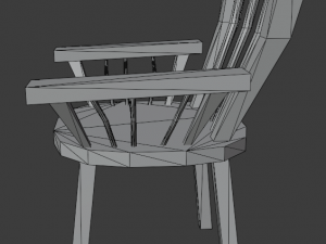 a wooden chair with scuffs and abrasions 3D Model