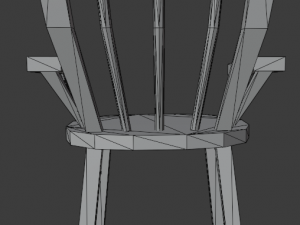 a wooden chair with scuffs and abrasions 3D Model