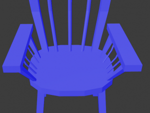 a wooden chair with scuffs and abrasions 3D Model