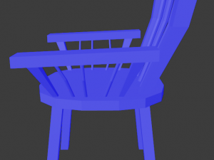 a wooden chair with scuffs and abrasions 3D Model