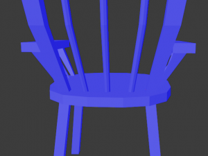 a wooden chair with scuffs and abrasions 3D Model