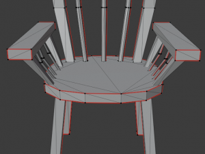 a wooden chair with scuffs and abrasions 3D Model