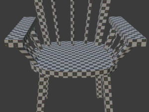 a wooden chair with scuffs and abrasions 3D Model