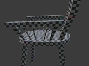 a wooden chair with scuffs and abrasions 3D Model