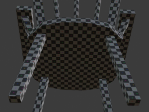 a wooden chair with scuffs and abrasions 3D Model