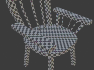 a wooden chair with scuffs and abrasions 3D Model