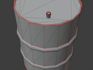 metal barrel with elements of dirt rust and stickers 3D Model