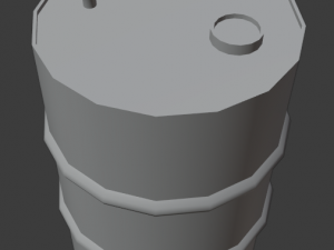 metal barrel with elements of dirt rust and stickers 3D 모델