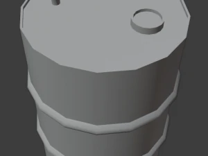 metal barrel with elements of dirt rust and stickers 3D Model