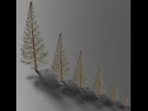 set of realistic fir trees 3D Model