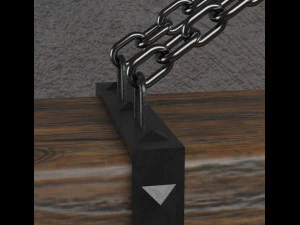 wooden chandelier with forging elements and incandescent lamps 3D Model
