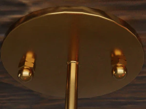 wooden chandelier with forging elements and incandescent lamps 3D Model